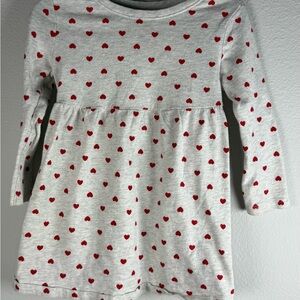 Old Navy Gray Dress with Red Heart Pattern
